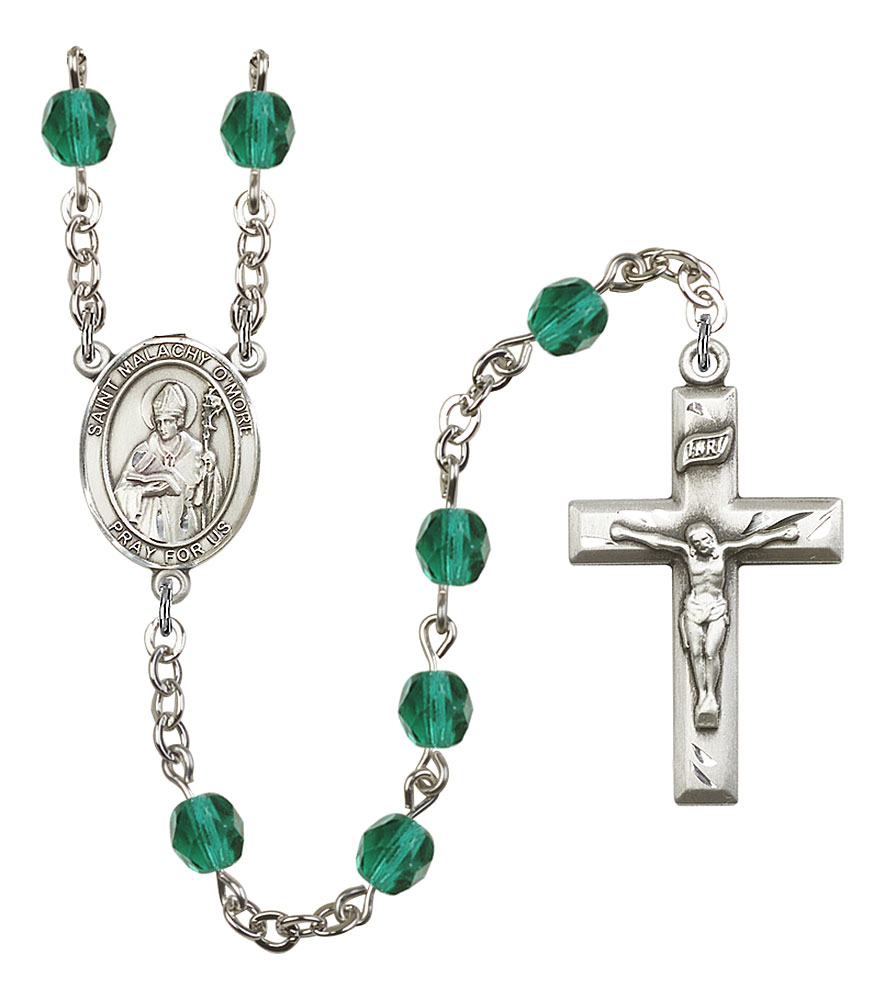 Saint Malachy O'More Engravable Rosary with Zircon Beads