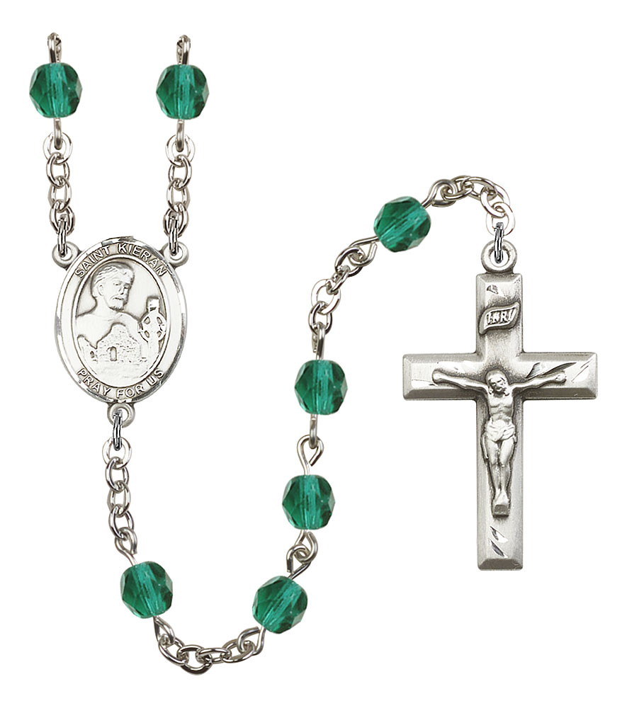 Saint Kieran Engravable Rosary with Zircon Beads