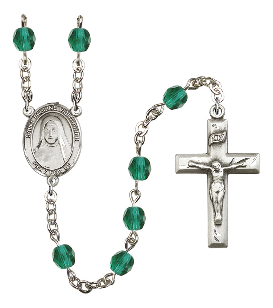Saint Pauline Visintainer Engravable Rosary with Zircon Beads