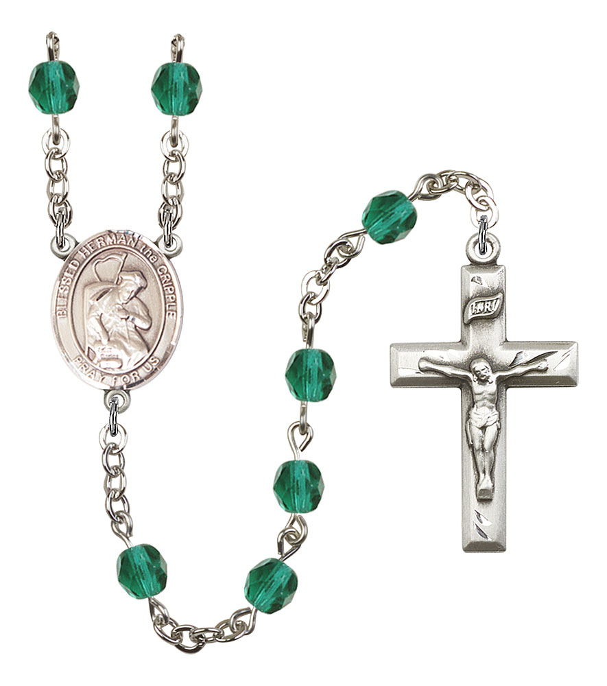 Blessed Herman the Cripple Engravable Rosary with Zircon Beads