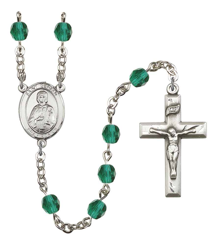 Saint Gerald Engravable Rosary with Zircon Beads