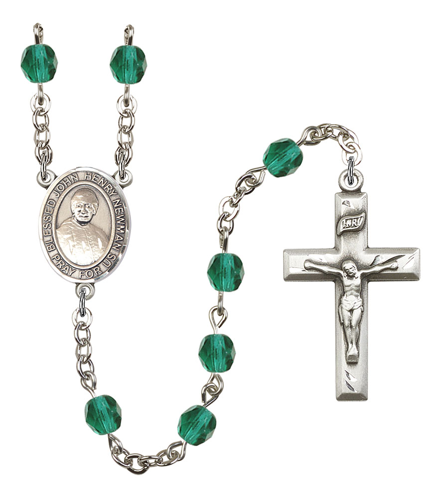 Blessed John Henry Newman Engravable Rosary with Zircon Beads