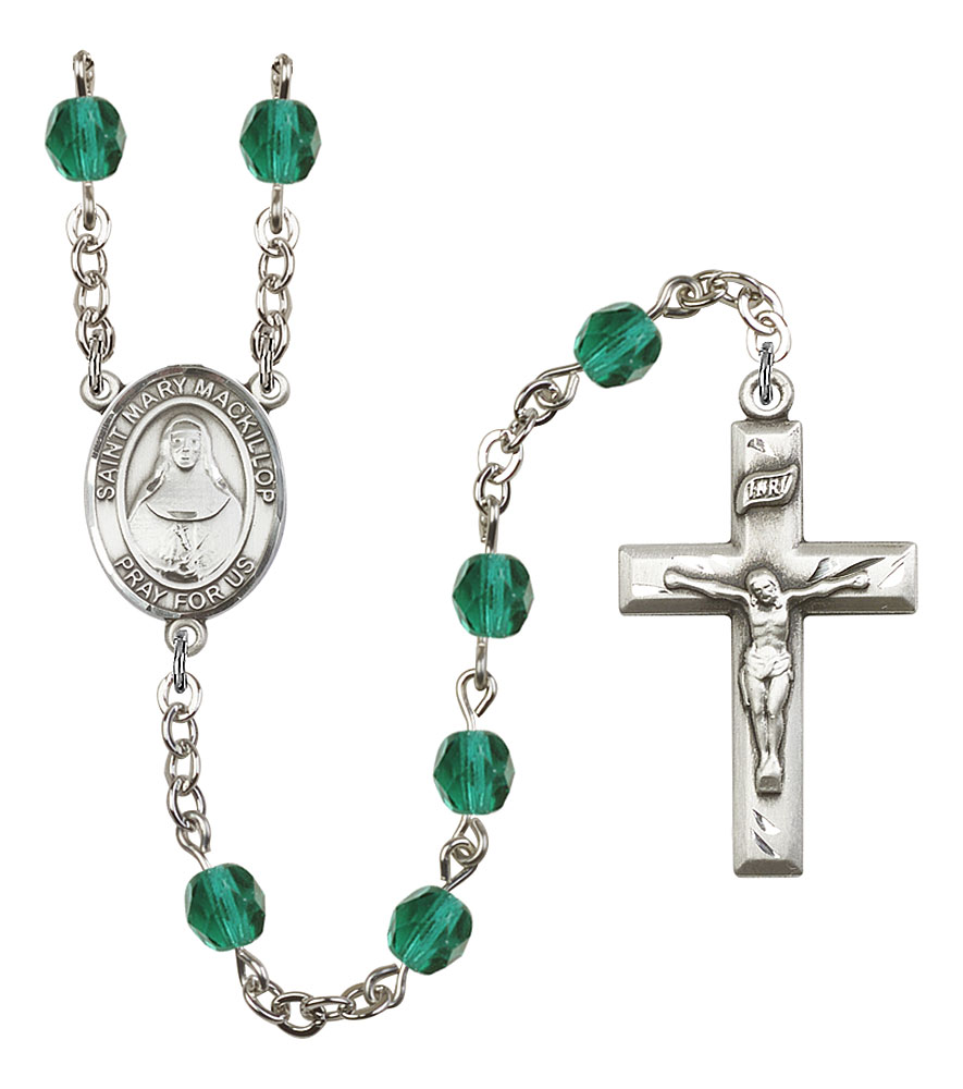 Saint Mary Mackillop Engravable Rosary with Zircon Beads