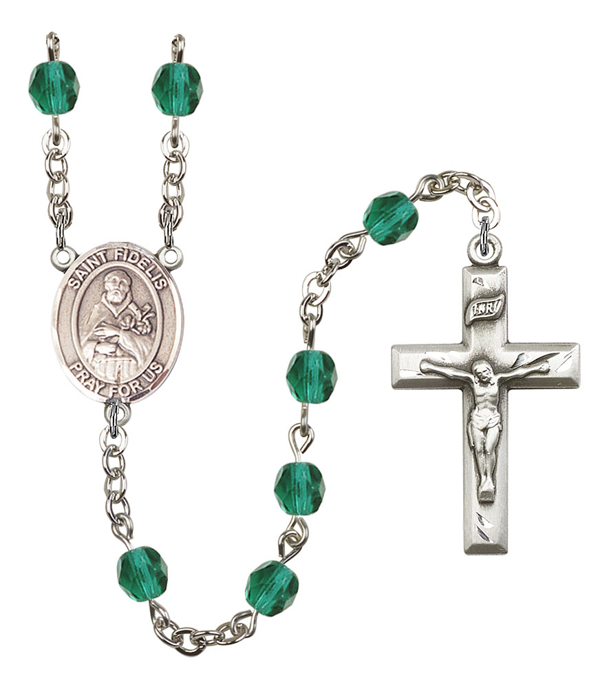 Saint Fidelis Engravable Rosary with Zircon Beads