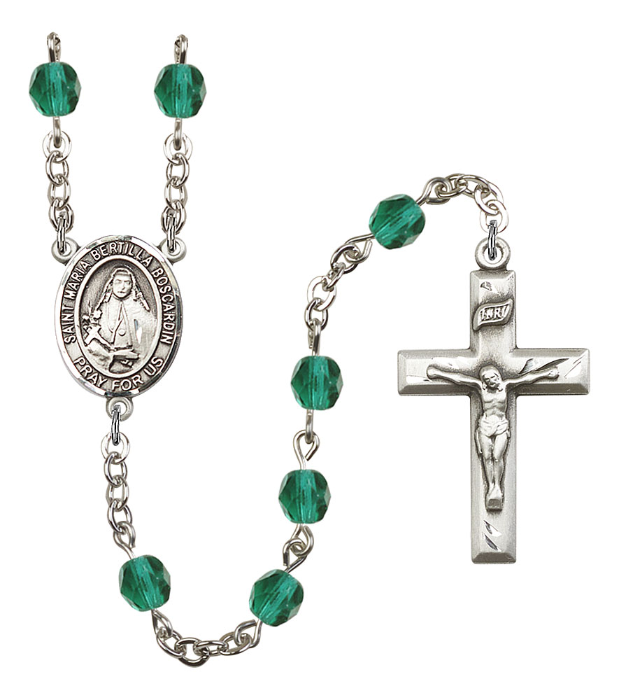 Saint Maria Bertilla Boscardin Engravable Rosary with Zircon Beads