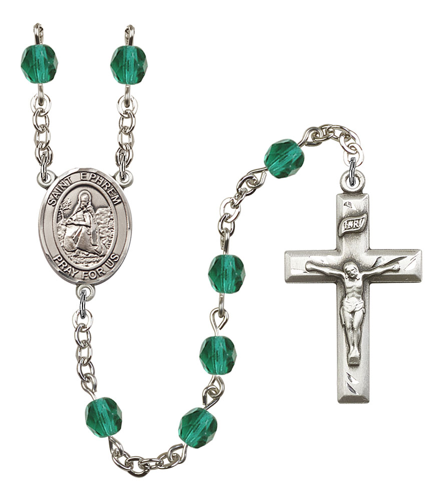 Saint Ephrem Engravable Rosary with Zircon Beads
