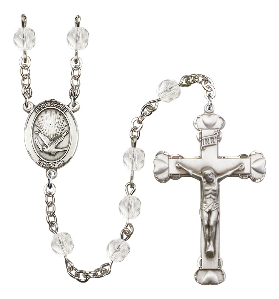 Holy Spirit Engravable Rosary with Crystal Beads