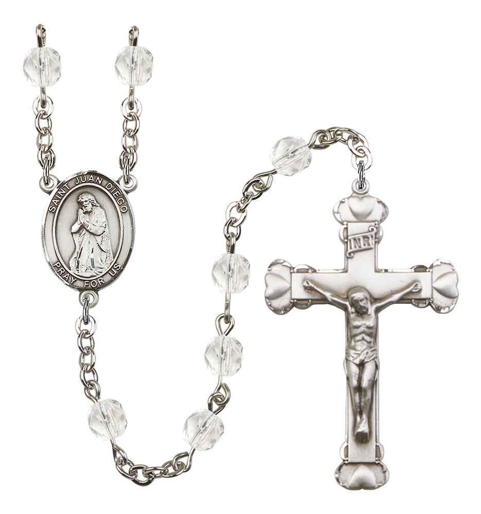 Saint Juan Diego Engravable Rosary with Crystal Beads