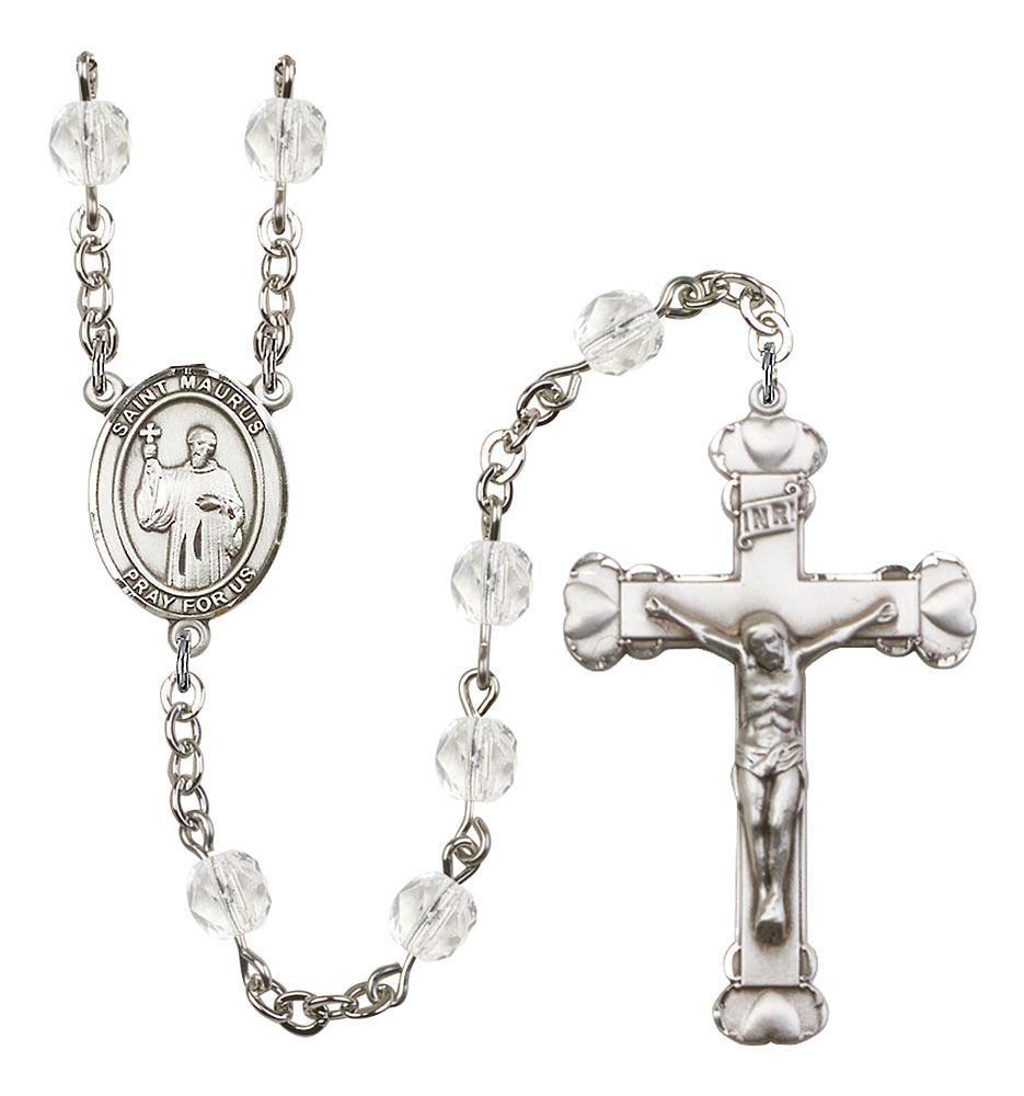 Saint Maurus Engravable Rosary with Crystal Beads