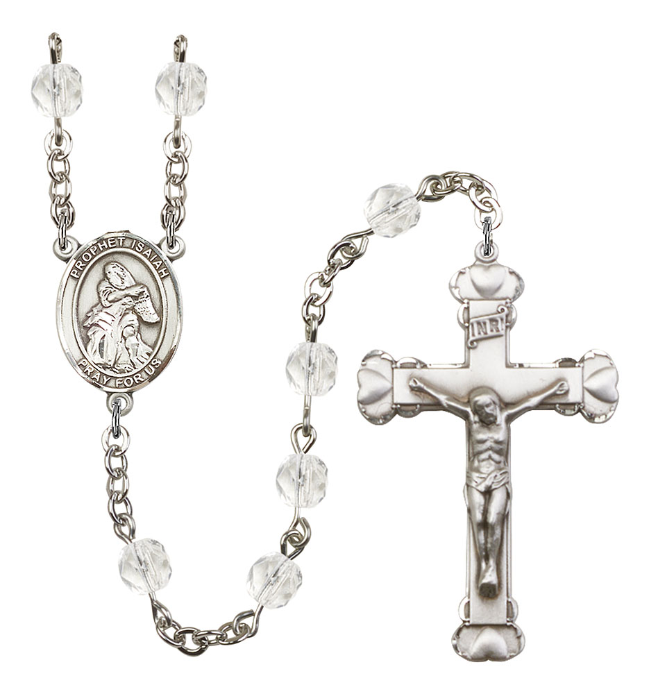 Saint Isaiah Engravable Rosary with Crystal Beads