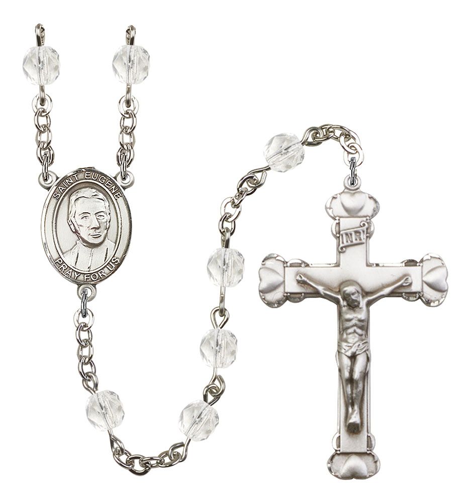 Saint Eugene de Mazenod Engravable Rosary with Crystal Beads