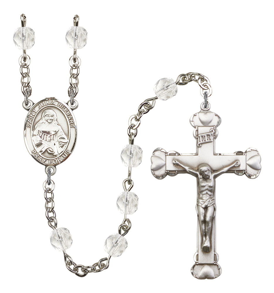 Saint Julia Billiart Engravable Rosary with Crystal Beads