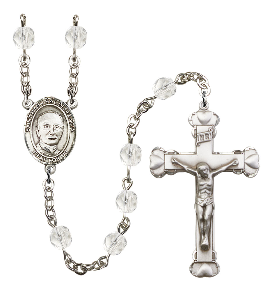 Saint Hannibal Engravable Rosary with Crystal Beads