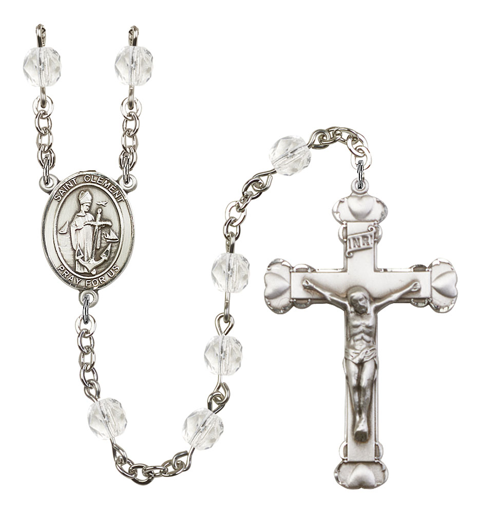 Saint Clement Engravable Rosary with Crystal Beads