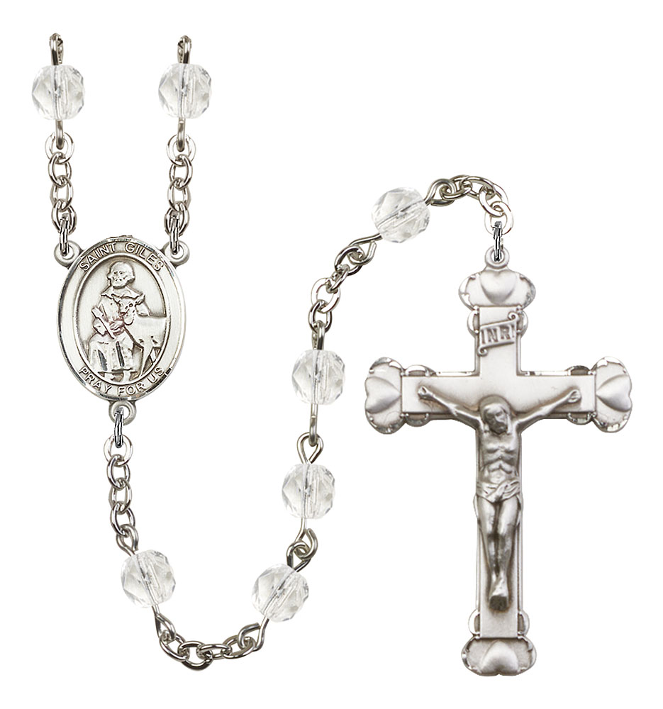 Saint Giles Engravable Rosary with Crystal Beads
