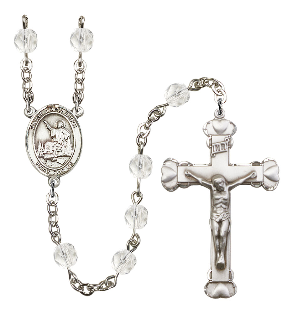 Saint John Licci Engravable Rosary with Crystal Beads