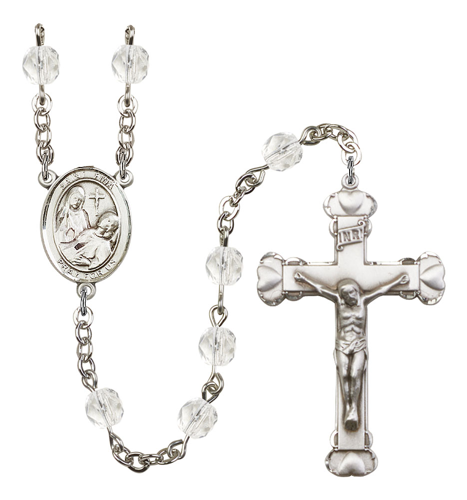 Saint Fina Engravable Rosary with Crystal Beads