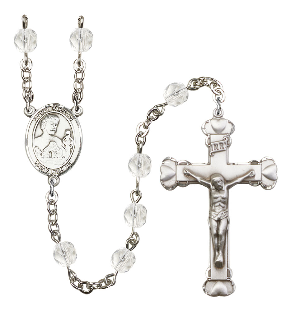 Saint Kieran Engravable Rosary with Crystal Beads