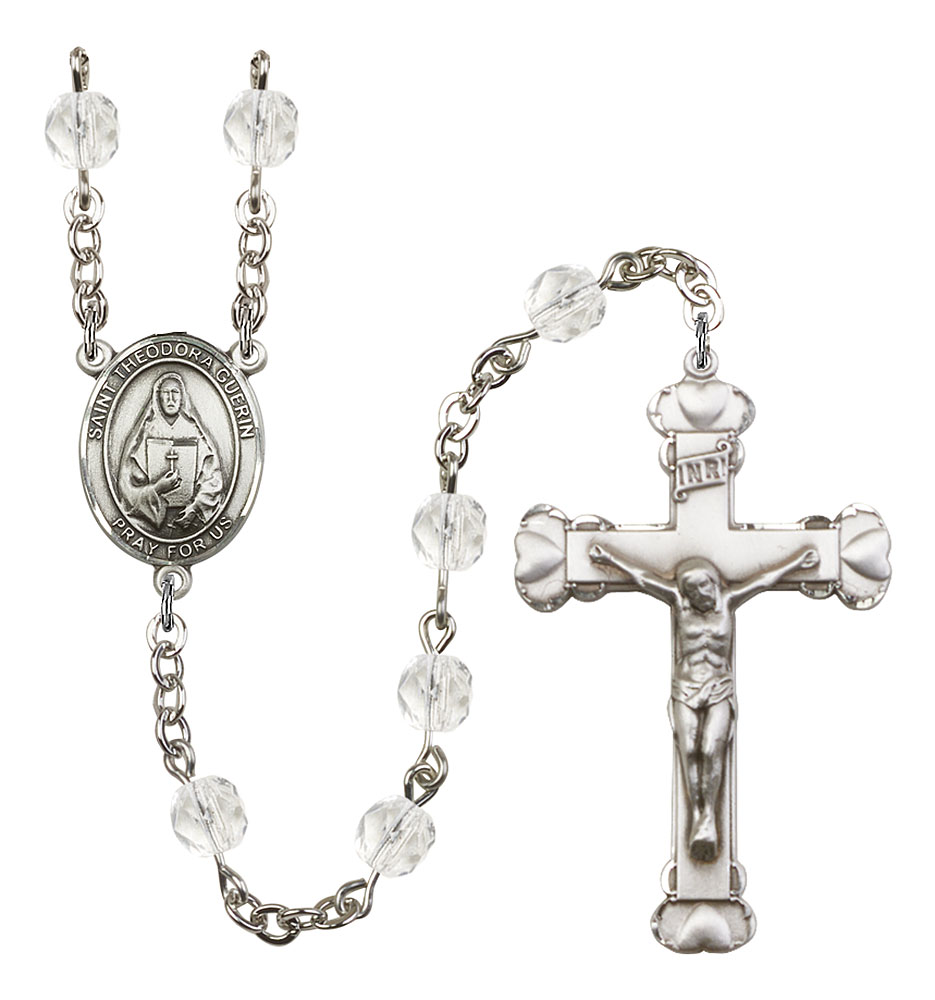 Saint Theodora Engravable Rosary with Crystal Beads