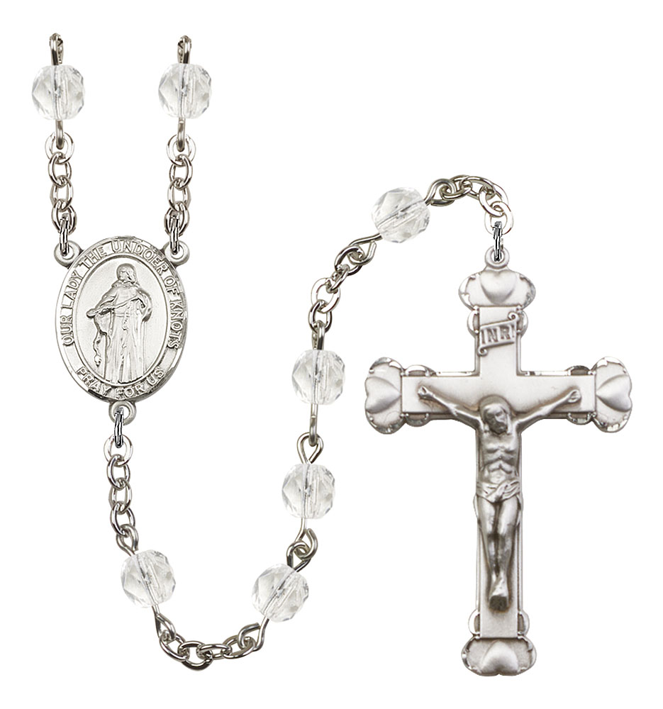 Our Lady the Undoer of Knots Engravable Rosary with Crystal Beads