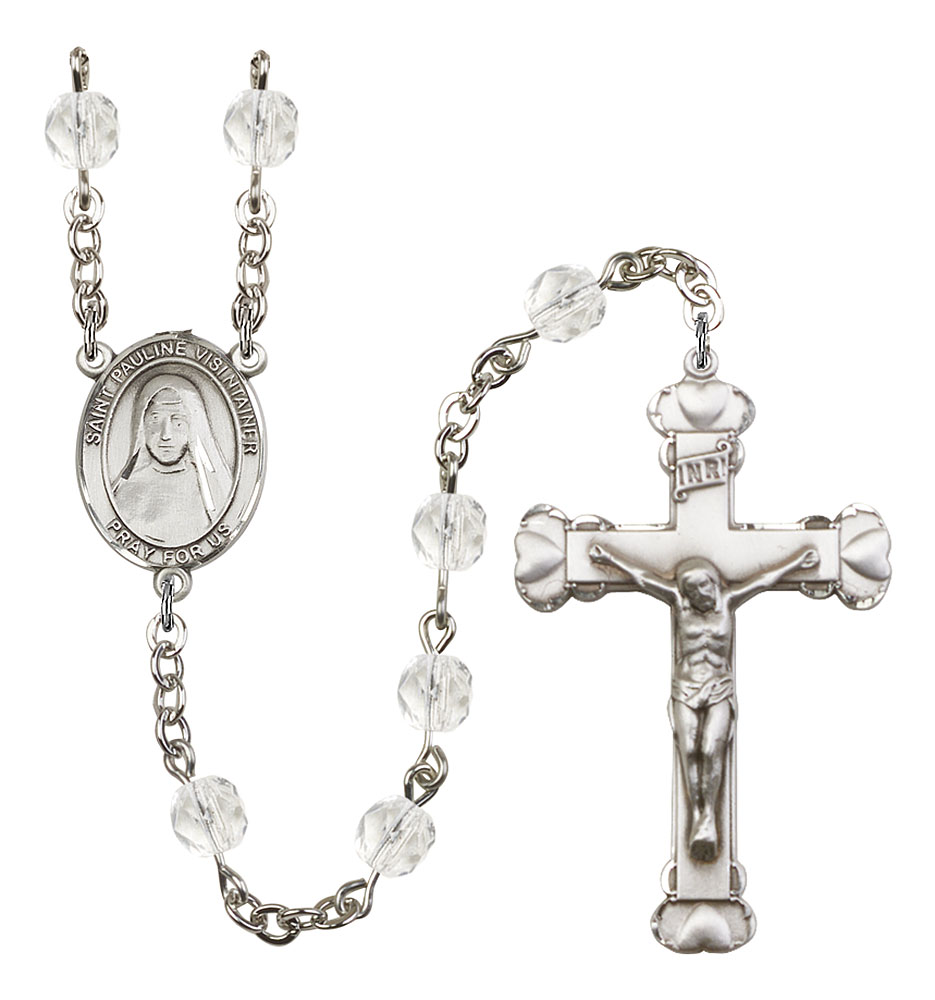 Saint Pauline Visintainer Engravable Rosary with Crystal Beads