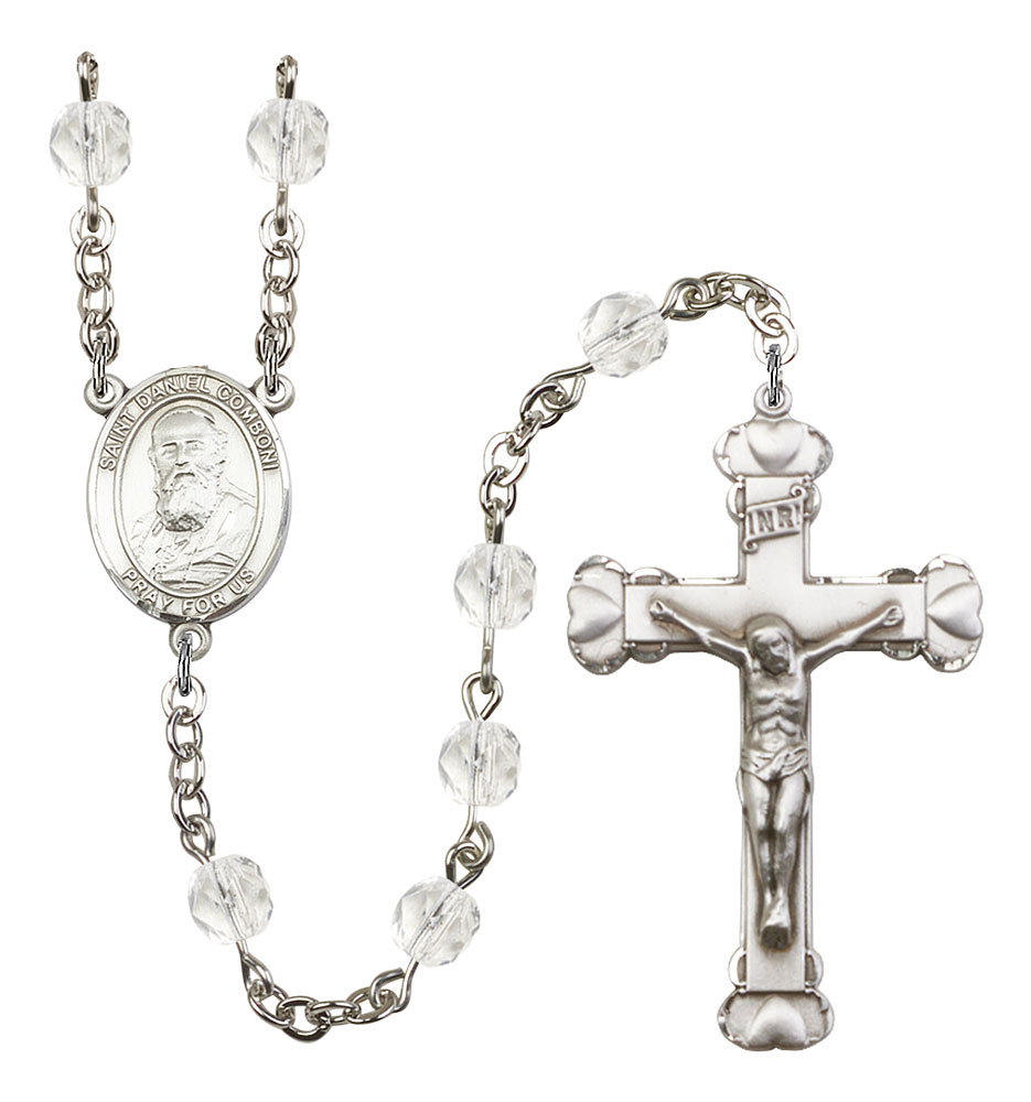 Saint Daniel Comboni Engravable Rosary with Crystal Beads