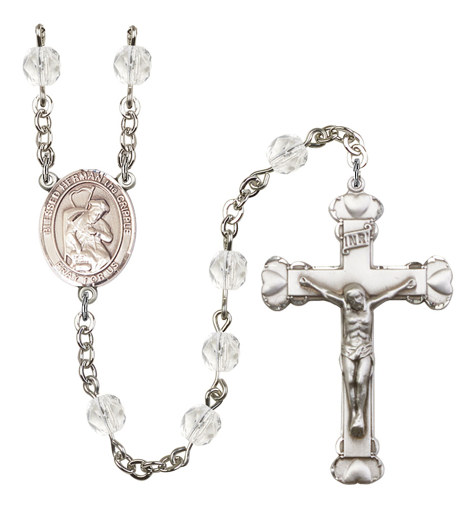 Blessed Herman the Cripple Engravable Rosary with Crystal Beads