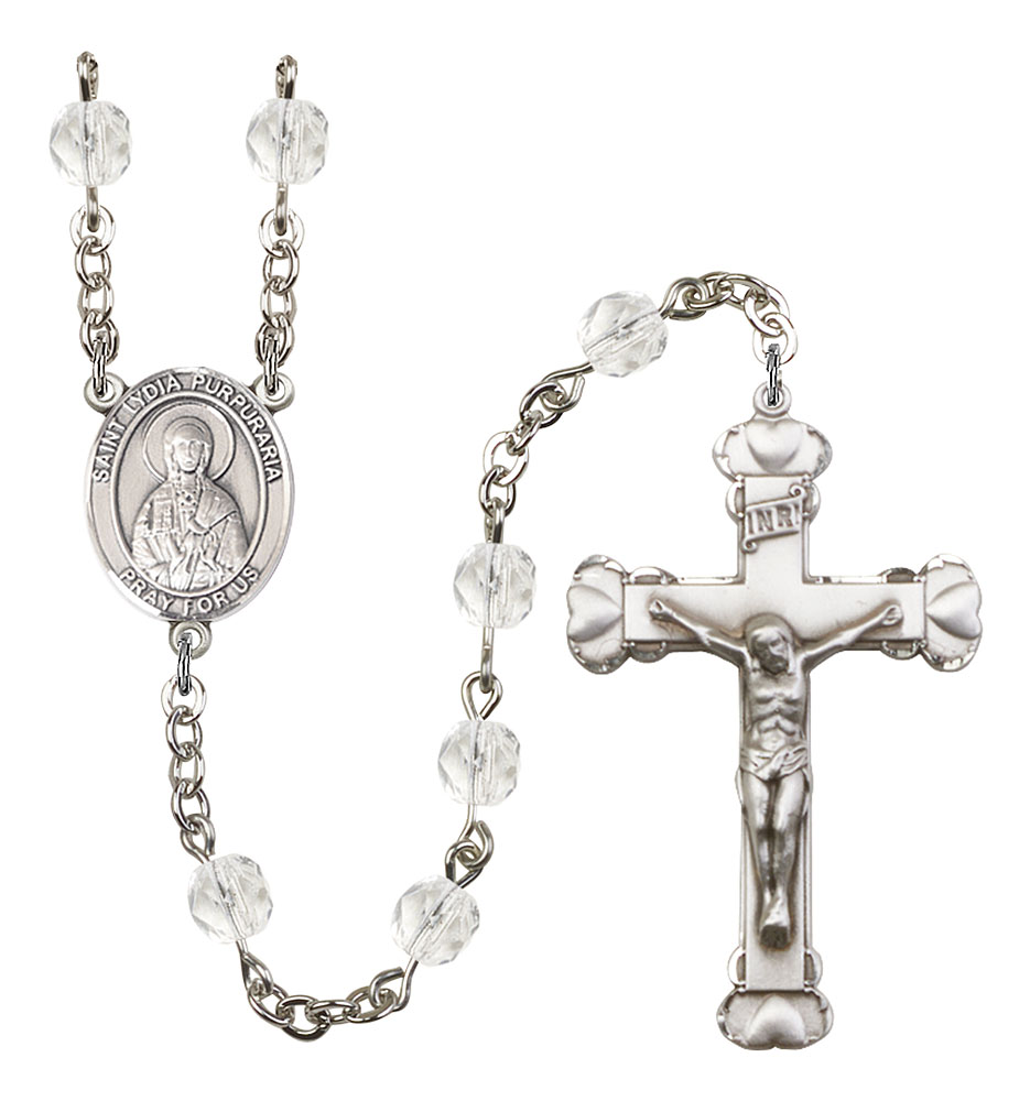 Saint Lydia Purpuraria Engravable Rosary with Crystal Beads