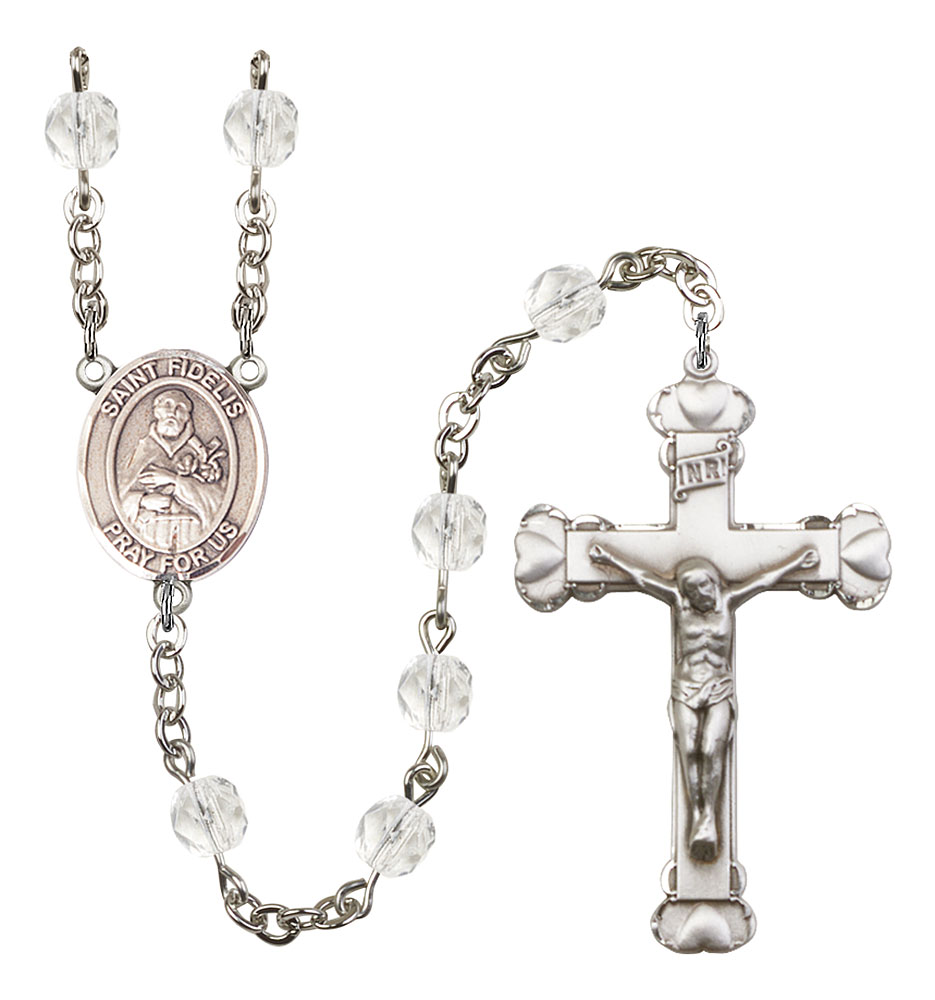 Saint Fidelis Engravable Rosary with Crystal Beads