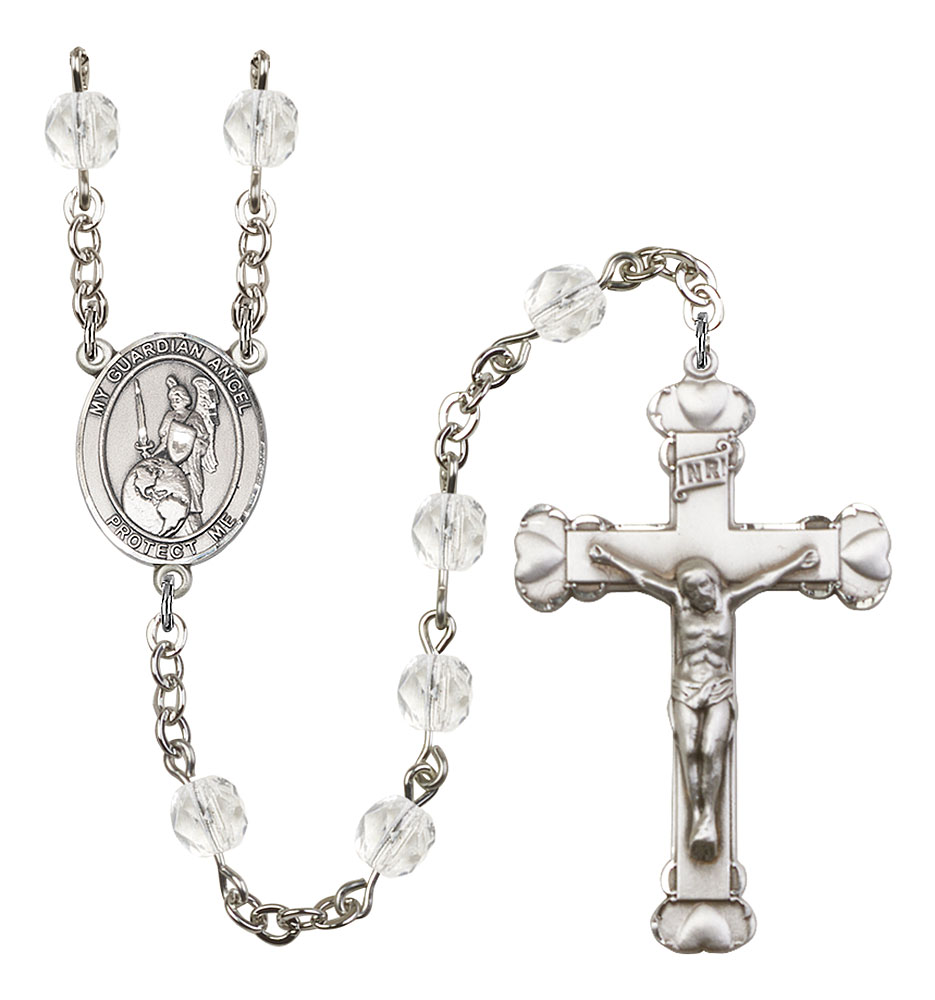 Guardian Angel of the World Engravable Rosary with Crystal Beads