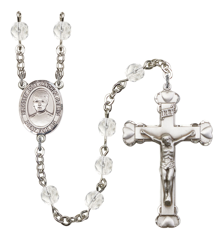 Blessed Jose Canchez del Rio Engravable Rosary with Crystal Beads