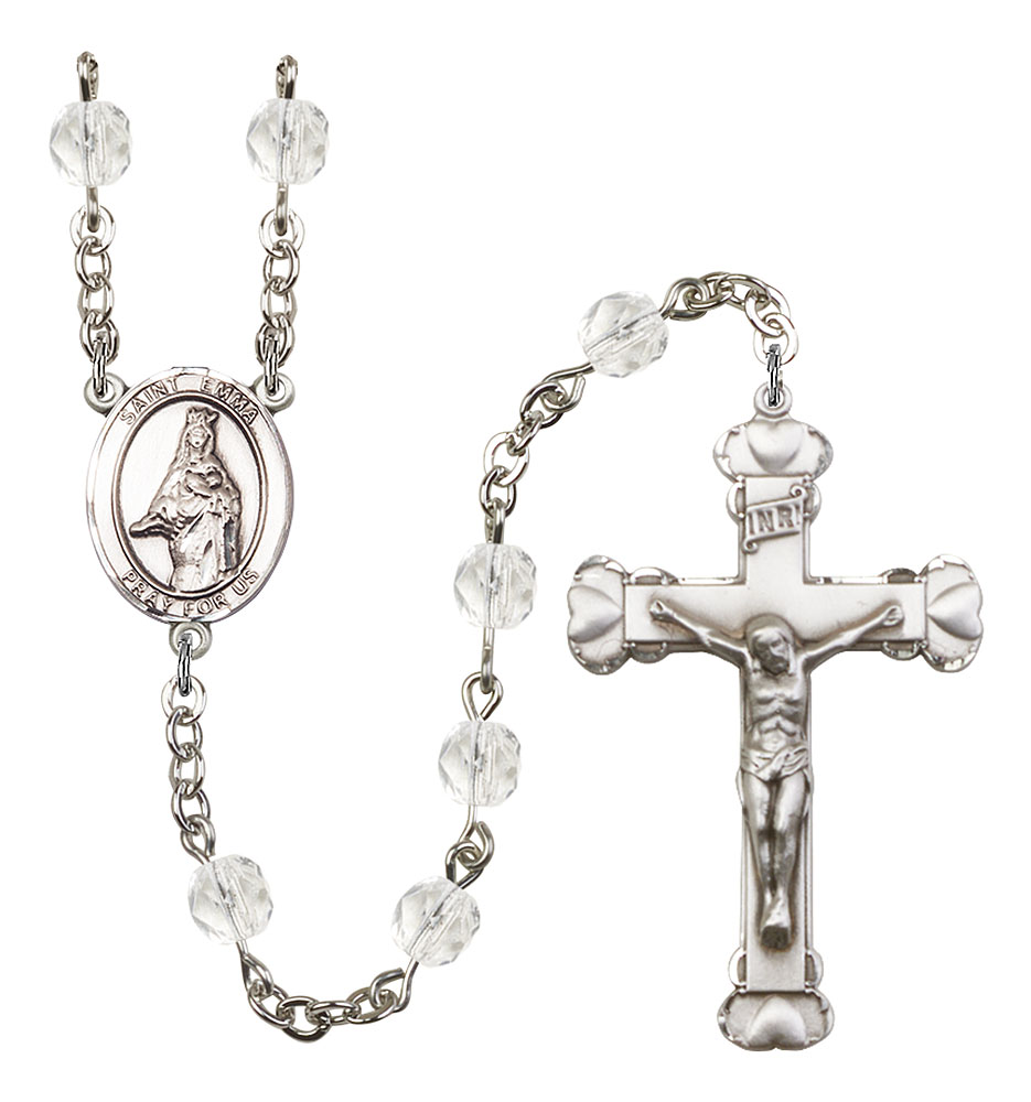 Saint Emma Uffing Engravable Rosary with Crystal Beads