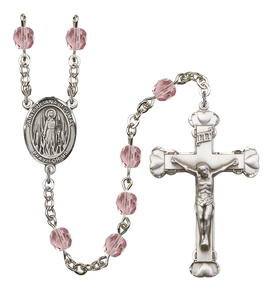 Saint Juliana of Cumae Engravable Rosary with Light Amethyst Beads