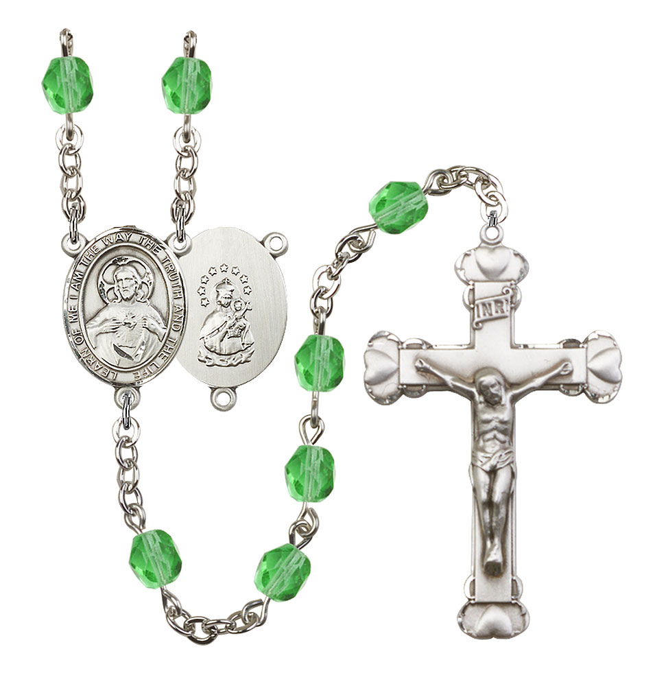 Scapular Engravable Rosary with Peridot Beads