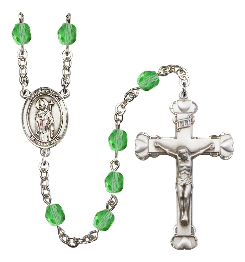 Saint Ronan Engravable Rosary with Peridot Beads