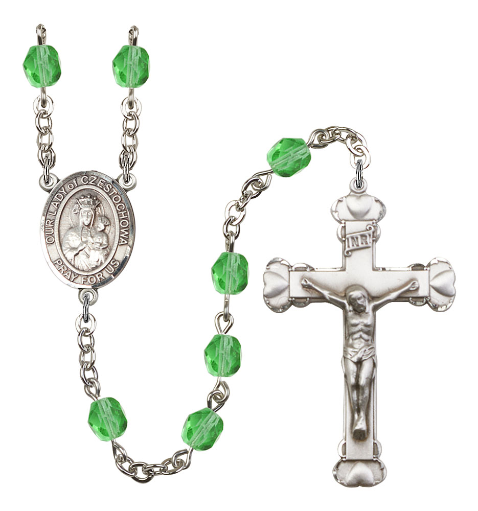 Our Lady of Czestochowa Rosary with Peridot Beads