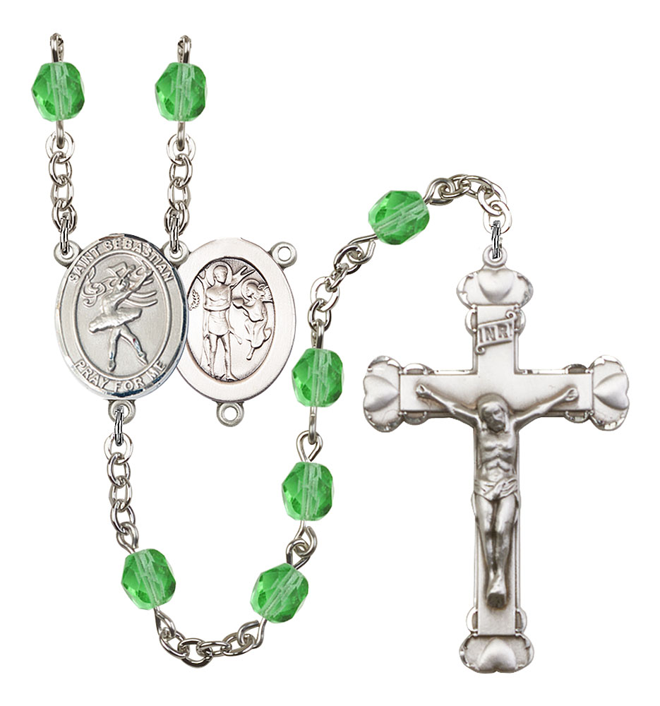 Saint Sebastian and Dance Rosary with Peridot Beads