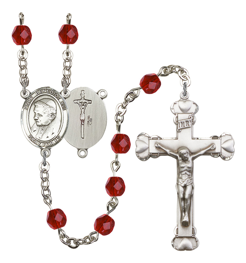 Pope Emeritace Benedict XVI Rosary with Ruby Beads