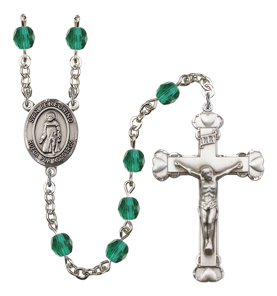San Peregrino Engravable Rosary with Zircon Beads