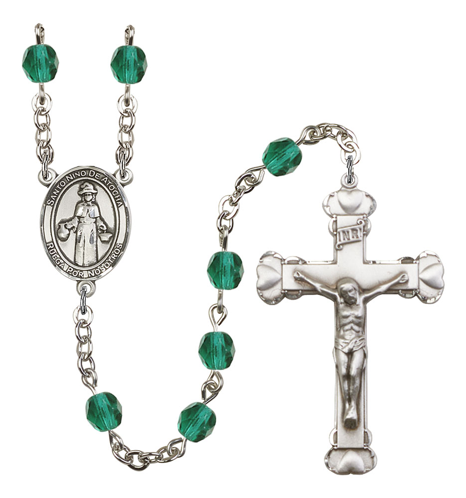 Saint Nino de Atocha Engravable Rosary with Zircon Beads