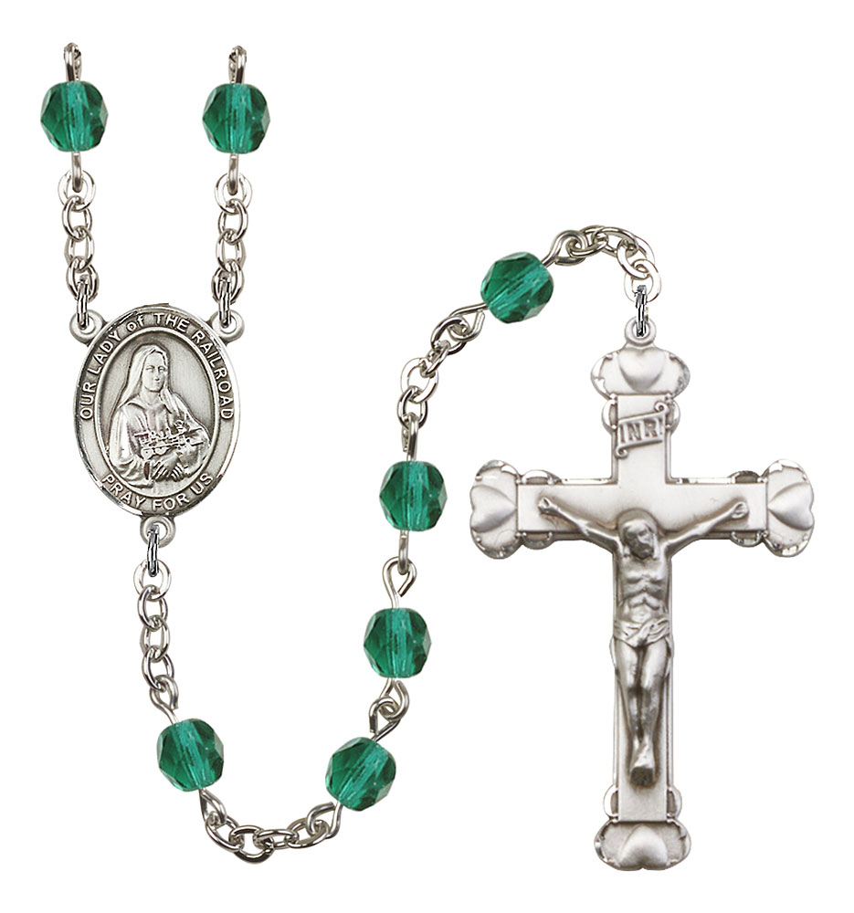 Our Lady of the Railroad Engravable Rosary with Zircon Beads