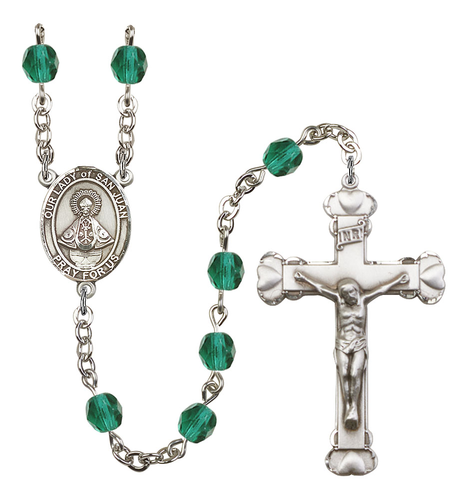 Our Lady of San Juan Engravable Rosary with Zircon Beads
