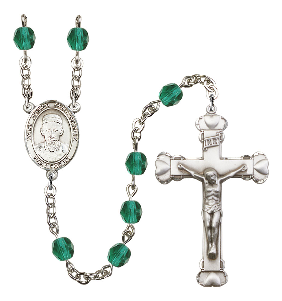 Saint Joseph Freinademetz Engravable Rosary with Zircon Beads