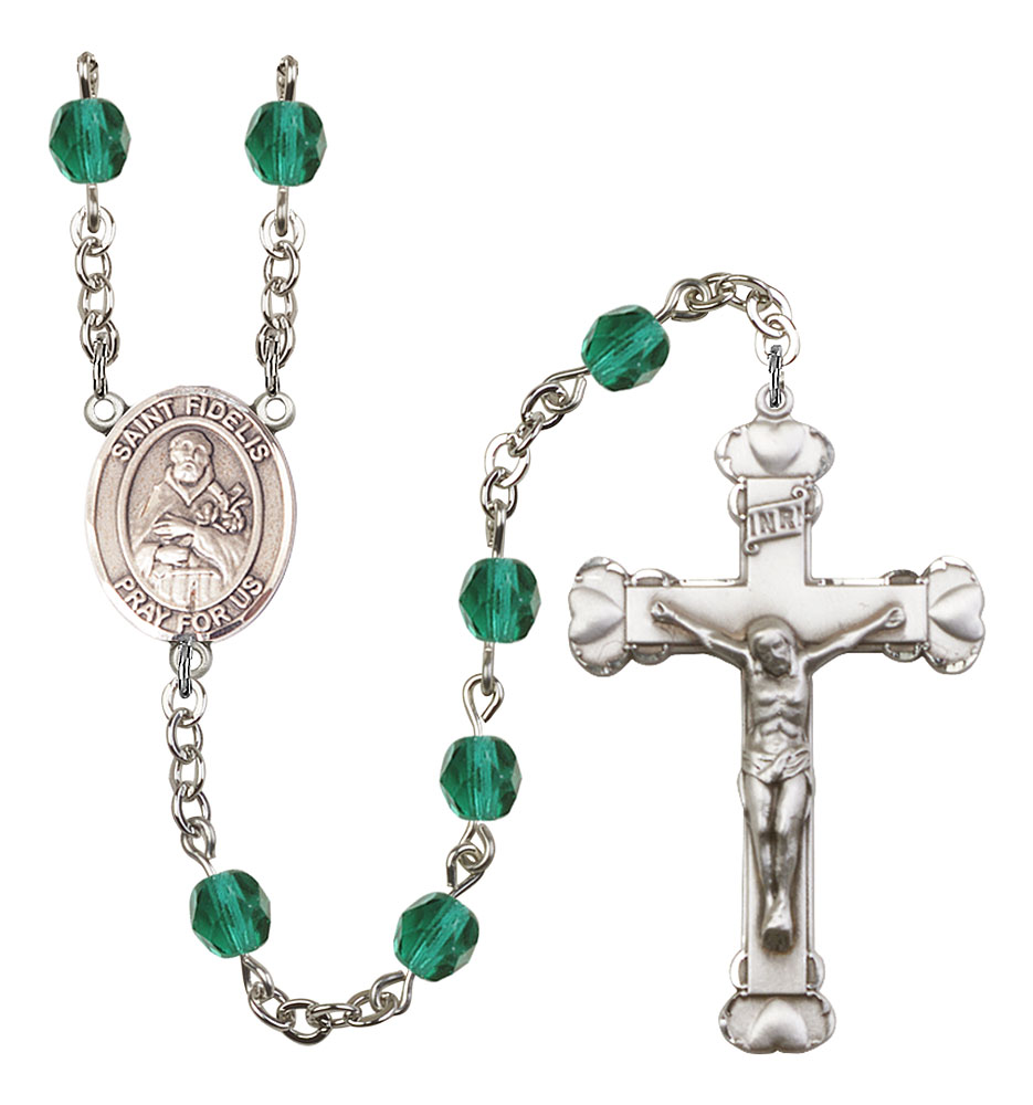Saint Fidelis Engravable Rosary with Zircon Beads