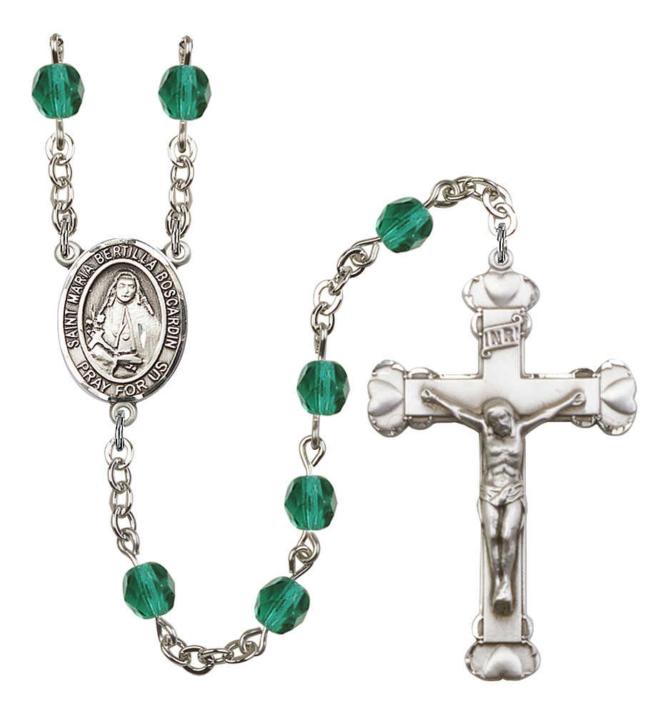Saint Maria Bertilla Boscardin Engravable Rosary with Zircon Beads