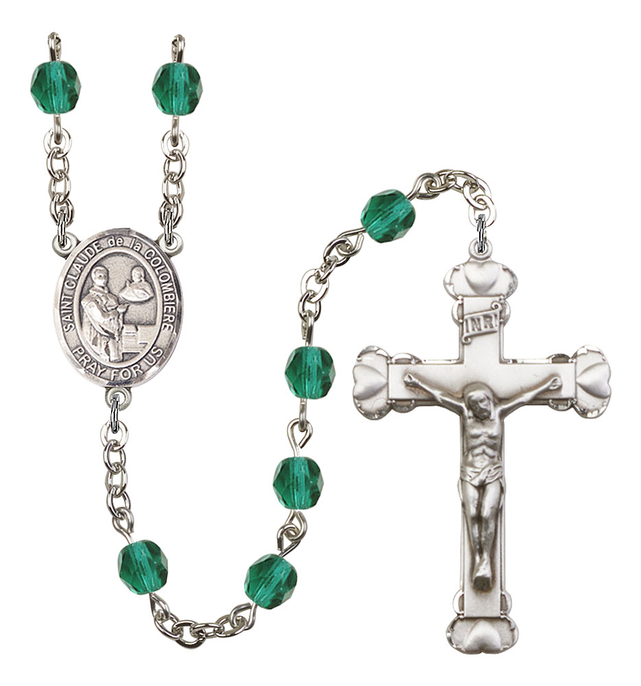 Saint Claude de la Colombiere Engravable Rosary with Zircon Beads