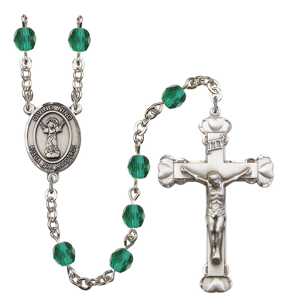 Divino Nino Engravable Rosary with Zircon Beads