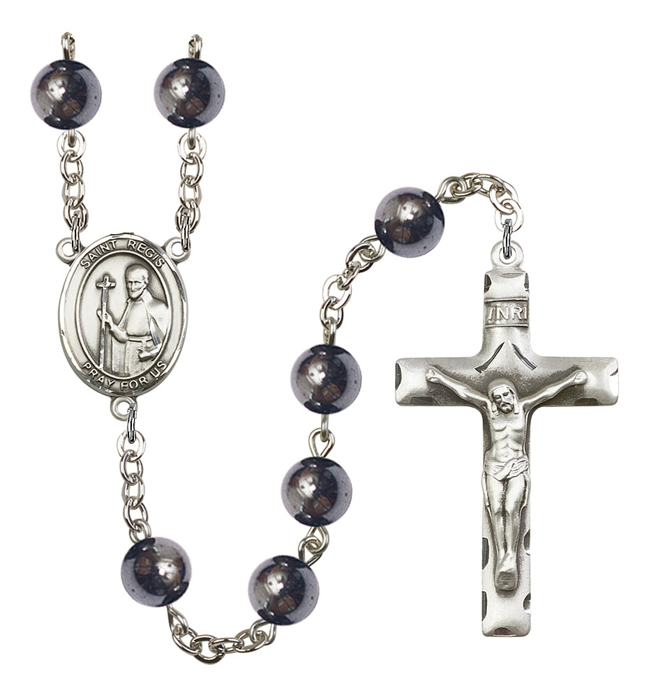 Saint Regis Engravable Rosary with Hematite Beads