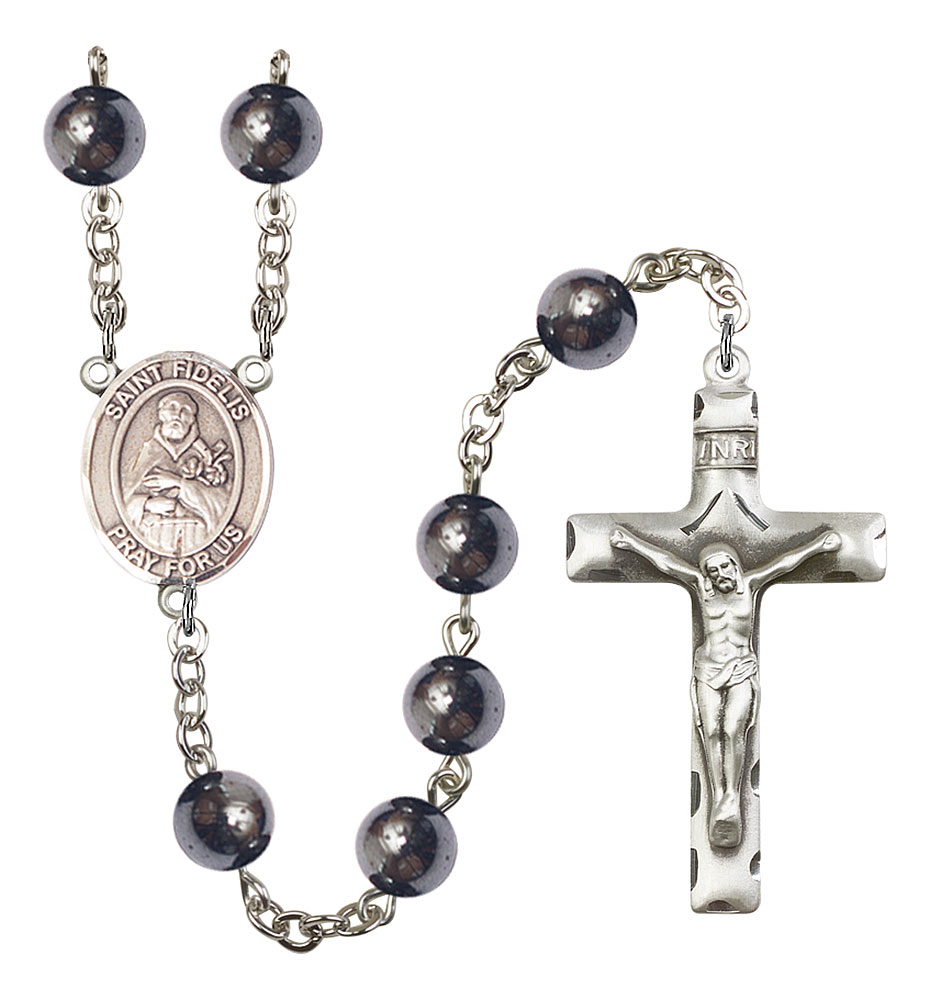 Saint Fidelis Engravable Rosary with Hematite Beads