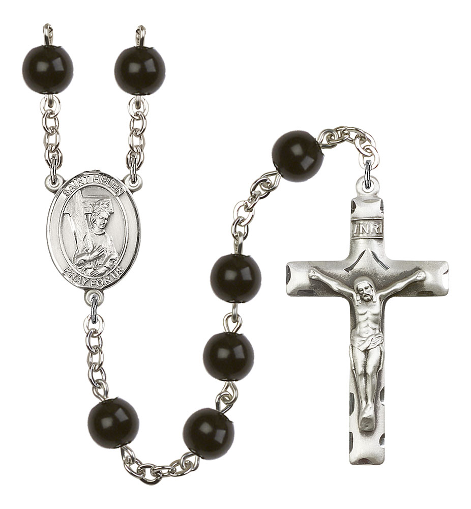 Saint Helen Engravable Rosary with Black Onyx Beads